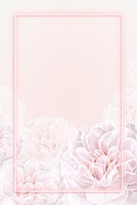 Neon pink floral frame vector 