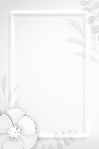 White floral decorated frame mockup