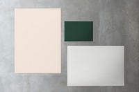 Paper set on a gray marble background