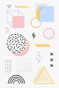Pastel Memphis design resource pack vector