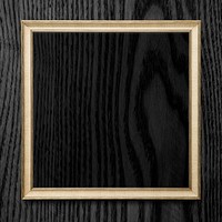 Square frame on black wooden texture background