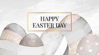 Neutral gray happy Easter day template design vector