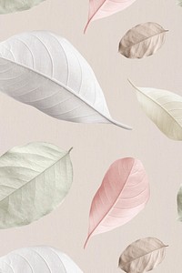 Mix of pastel leaves design resource