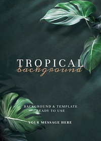 Natural green tropical background template vector