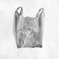 Gray plastic bag mockup