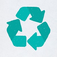 Mint green recycling symbol element illustration