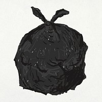 Black bin bag element illustration