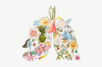 Clean air quality lung shaped element illustration