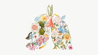 Clean air quality lung shaped element illustration