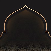 Golden Eid Mubarak frame design vector