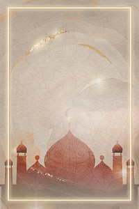 Golden rectangle Eid Mubarak frame 