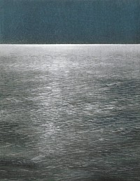 White light reflecting on the sea vintage illustration, remix from original artwork.