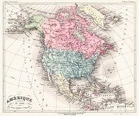 North America map vintage illustration, remix from original artwork.