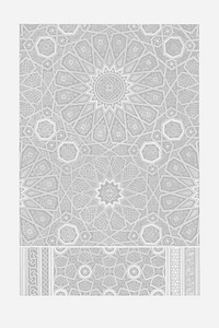 Gray Arabian pattern vintage illustration vector, remix from original artwork
