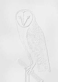 Embossed barn owl vintage vector, remix from original artwork.