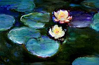 Nympheas (1897&ndash;1898) vintage vector, from original painting by Claude Monet.