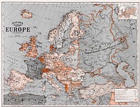 Bacon's standard map of Europe vintage vector, remix from original artwork.