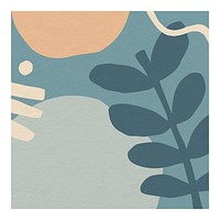 Blue tone tropical botanical patterned wall art print and poster illustration