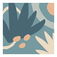 Blue tone tropical botanical patterned wall art print and poster illustration