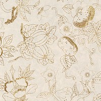 Glittery golden floral patterned background design