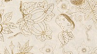 Glittery golden floral patterned background design