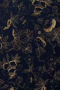 Glittery golden floral patterned background design