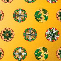 Yellow floral patterned background design element