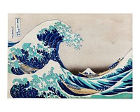 The Great Wave off Kanagawa,a traditional Japanese Ukyio-e style vintage illustration by Katsushika Hokusai. Digitally enhanced by rawpixel.