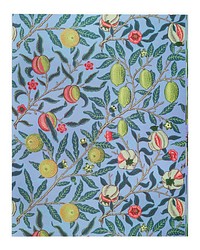 Vintage fruit illustration wall art print and poster design remix from the original artwork by William Morris.