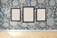Frame mockup against a floral wallpaper