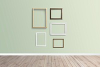 Frame mockups against a green wall
