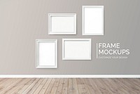 Frame mockups against a gray wall