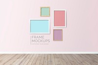 Frame mockups against a pink wall