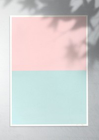 Pink and blue frame mockup against a gray wall