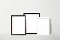 Frame mockups against a white wall