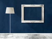 Frame mockup in a room with a lamp