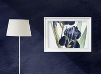 Frame mockup in a room with a lamp