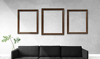 Frames mockup in a living room