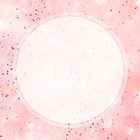 Round frame on pink glittery background vector
