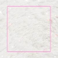 Pink frame on white fluffy textured background mockup
