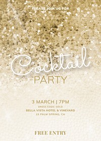 Cocktail party invitation card vector