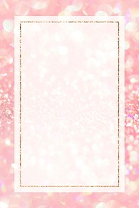Rectangular frame on pink sequin textured background vector