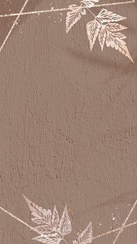 Sickle spleenwort frame on a brown background mobile wallpaper