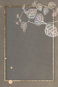 Glittery Japanese honeysuckle leaves frame design resource