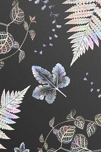 Holographic fern patterned background design resource