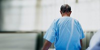 Coronavirus infected elderly patient in a hospital