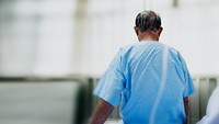 Coronavirus infected elderly patient in a hospital