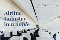 Airline Industry in trouble during coronavirus pandemic social template mockup