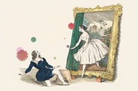 Vintage advertisement for a ballet &quot;Des Malers Traumbild&quot; featuring Fanny El&szlig;ler during coronavirus outbreak