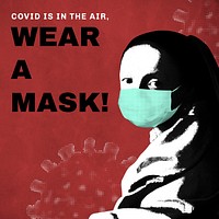 Johannes Vermeer&rsquo;s young woman wearing a face mask during coronavirus pandemic public domain remix vector